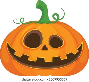 Halloween pumpkin vector horror on white background, Jack-o-Lantern on white background. Scary pumpkin.