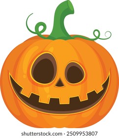 Halloween pumpkin vector horror on white background, Jack-o-Lantern on white background. Scary pumpkin.