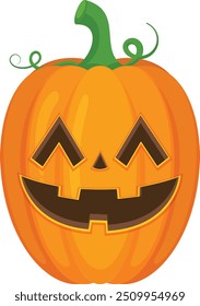 Halloween pumpkin vector horror on white background, Jack-o-Lantern on white background. Scary pumpkin.