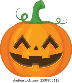 Halloween pumpkin vector horror on white background, Jack-o-Lantern on white background. Scary pumpkin