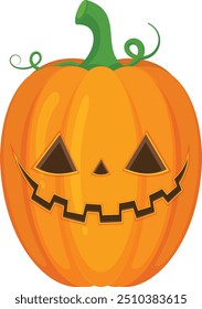 Halloween pumpkin vector horror on white background, Jack-o-Lantern on white background. Scary pumpkin