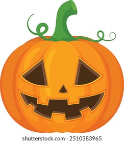 Halloween pumpkin vector horror on white background, Jack-o-Lantern on white background. Scary pumpkin