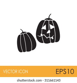 Halloween pumpkin vector icon.
