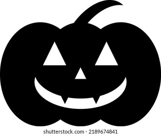 
Halloween pumpkin, vector. Halloween pumpkin icon in black color.