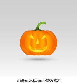 Halloween pumpkin vector icon, emotion variation, emoji. Simple flat style design elements.  Different funny and horror face expressions.