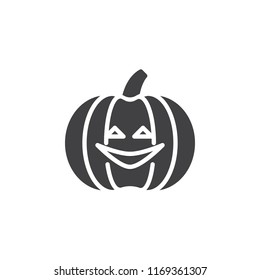 Halloween pumpkin vector icon. filled flat sign for mobile concept and web design. Halloween Party solid icon. Symbol, logo illustration. Pixel perfect vector graphics