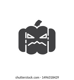 Halloween pumpkin vector icon. filled flat sign for mobile concept and web design. Scary pumpkin glyph icon. Symbol, logo illustration. Vector graphics