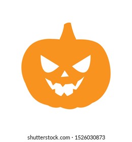 Halloween pumpkin vector icon illustration isolated on white   background.