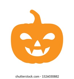 Halloween pumpkin vector icon illustration isolated on white   background.