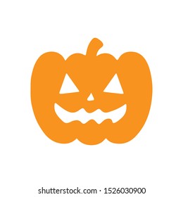 Halloween pumpkin vector icon illustration isolated on white   background.