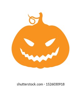 Halloween pumpkin vector icon illustration isolated on white   background.
