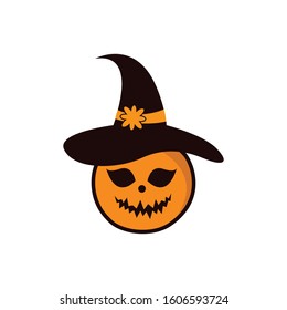 Halloween pumpkin vector icon illustration