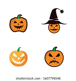 Halloween pumpkin vector icon illustration