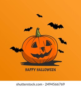 Halloween pumpkin vector icon illustration with isolated background