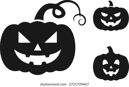 Halloween pumpkin vector icon illustration for party celebration and design concept