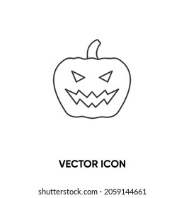 Halloween pumpkin vector icon. Modern, simple flat vector illustration for website or mobile app.Pumpkin symbol, logo illustration. Pixel perfect vector graphics