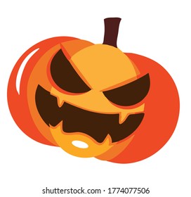 halloween pumpkin vector icon on white background for banner or card. eps 10