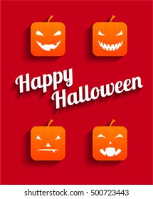 Halloween pumpkin vector icon set.