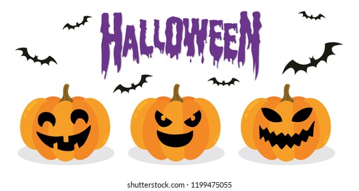 Halloween pumpkin. Vector Illustration.