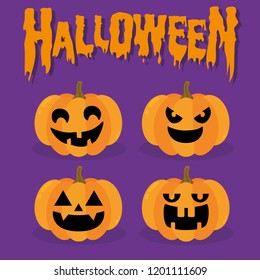 Halloween pumpkin. Vector Illustration.