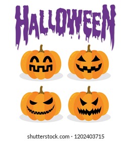 Halloween pumpkin. Vector Illustration.
