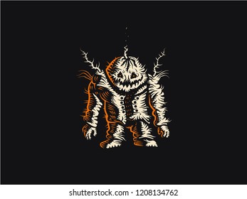 Halloween pumpkin - vector illustration.