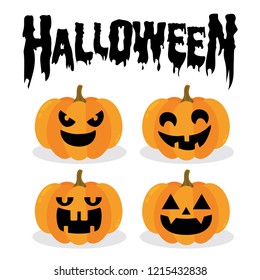 Halloween pumpkin. Vector Illustration.