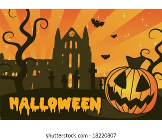 Halloween pumpkin vector illustration.