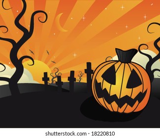 Halloween pumpkin vector illustration.