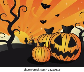 Halloween pumpkin vector illustration.