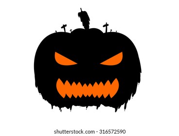 Halloween pumpkin vector illustration.