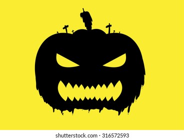 Halloween pumpkin vector illustration.