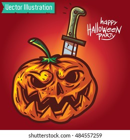 Halloween pumpkin. Vector illustration.