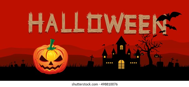 Halloween Pumpkin ,Vector illustration