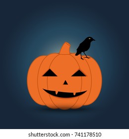 Halloween pumpkin. Vector Illustration.