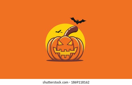 Diseño de la ilustración del vector de calabaza de Halloween 