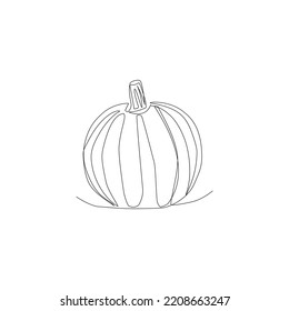 Halloween pumpkin vector illustration drawn in line aprt style