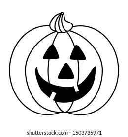 Halloween pumpkin vector illustration with a friendly face.