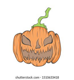 Halloween pumpkin vector illustration, hand drawn isolated doodle.