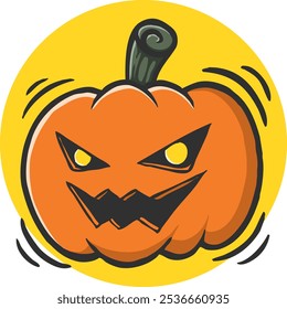 Halloween pumpkin vector illustration, hand drawing