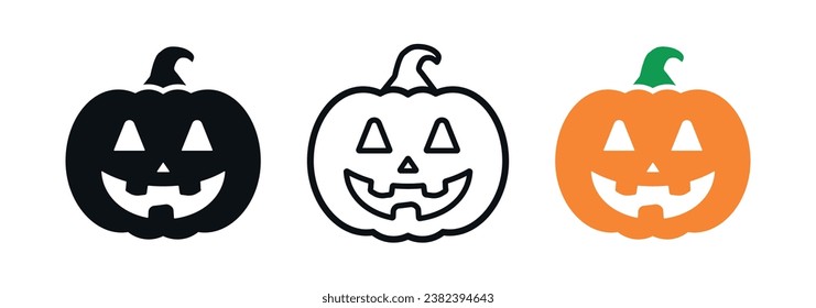 Halloween Pumpkin Vector Illustration Icon Set