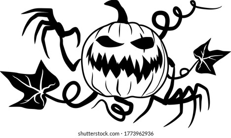 Halloween Pumpkin vector illustration isolated on white