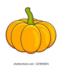 Halloween pumpkin vector illustration isolated on white background.