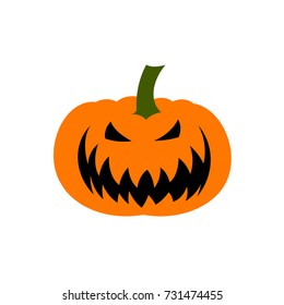 Halloween pumpkin, vector illustration isolated on white background