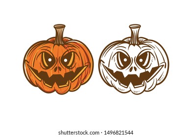 Halloween Pumpkin Vector Illustration Mascot