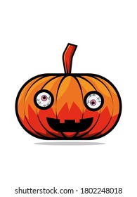 Halloween pumpkin vector illustration on with background