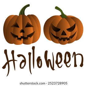 Halloween pumpkin vector illustration on white background 