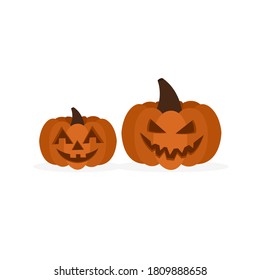 Calabaza de Halloween. Ilustración vectorial de las calabazas anaranjadas aisladas en fondo blanco