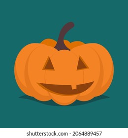Halloween pumpkin. Vector illustration of orange pretty pumpkin. Cozy and spooky halloween party