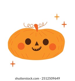 Halloween pumpkin vector illustration. For scrapbooking, greeting card, party invitation, poster